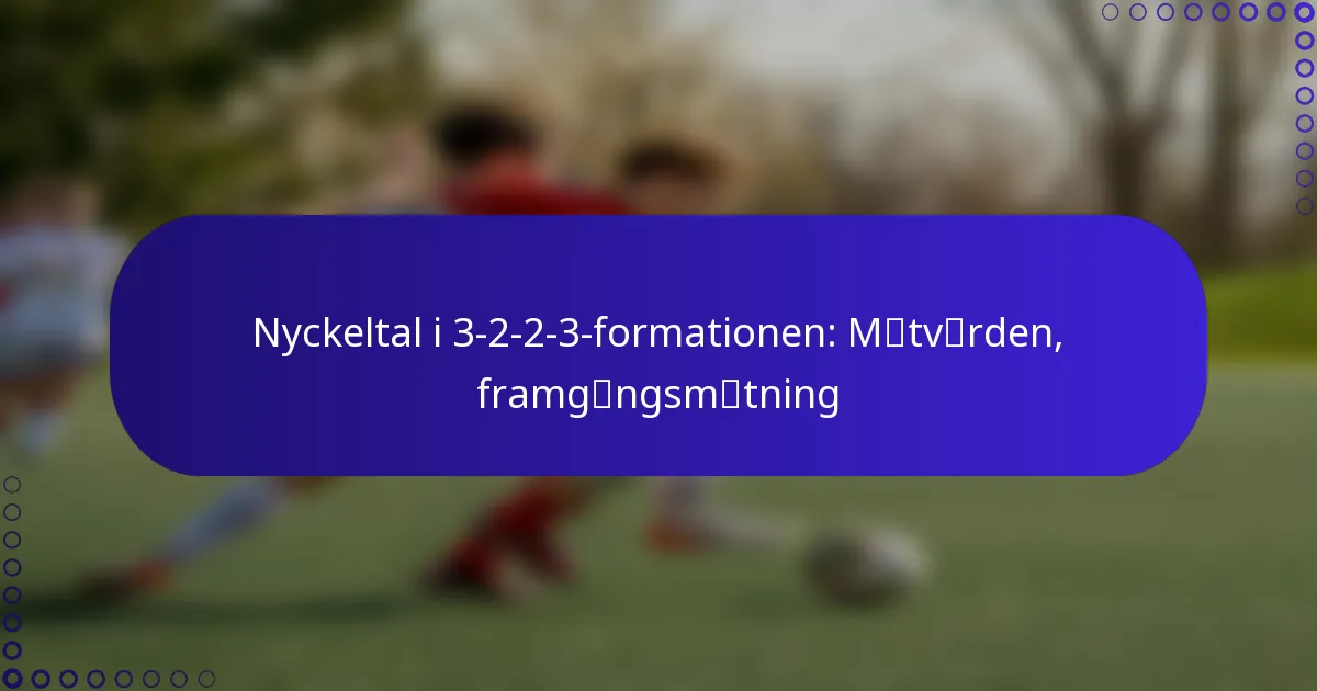 Nyckeltal i 3-2-2-3-formationen: Mätvärden, framgångsmätning