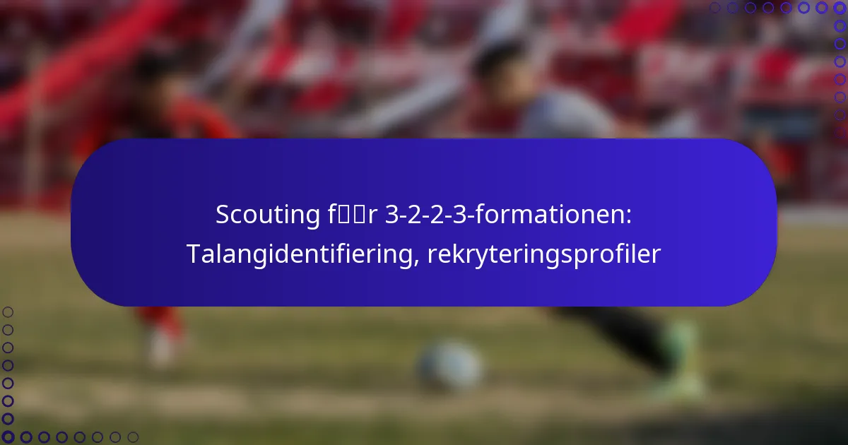 Scouting för 3-2-2-3-formationen: Talangidentifiering, rekryteringsprofiler