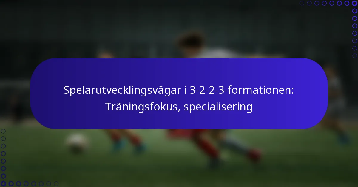 Spelarutvecklingsvägar i 3-2-2-3-formationen: Träningsfokus, specialisering