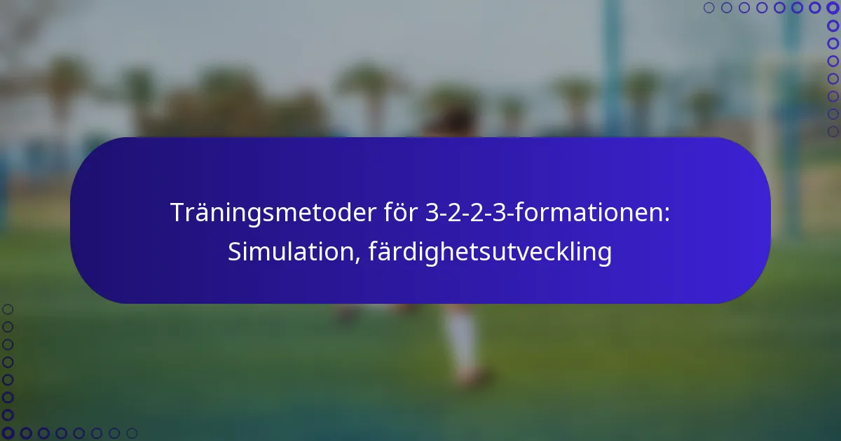 Träningsmetoder för 3-2-2-3-formationen: Simulation, färdighetsutveckling