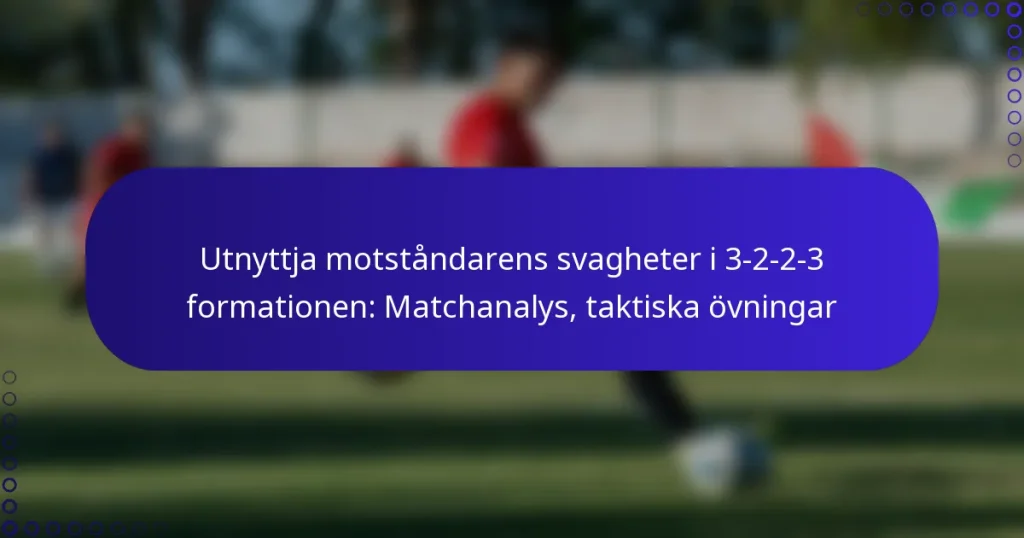Utnyttja motståndarens svagheter i 3-2-2-3 formationen: Matchanalys, taktiska övningar