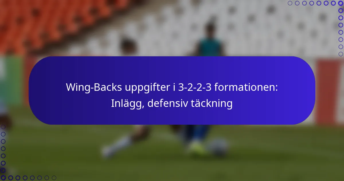 Wing-Backs uppgifter i 3-2-2-3 formationen: Inlägg, defensiv täckning